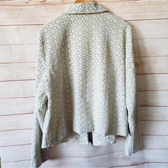 Dolan Left Coast Rossi Eyelet 100% Cotton Moto Jacket Blue White Size 2X - Picture 8 of 12